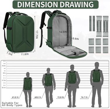 Армійський рюкзак для фотокамери з відділенням для ноутбука 15.6