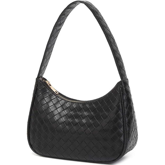 Сумка жіноча Schutertaschen Hobo мініатюрна, чорна (L) з блискавкою