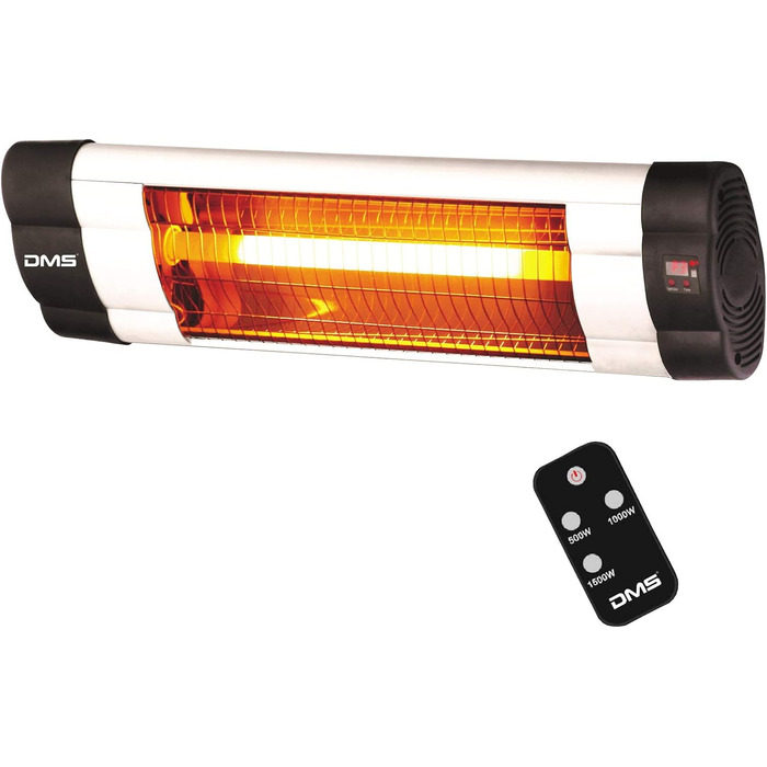 Інфрачервовий обігрівач DMS® 2500W з пультom керування, 2-в-1: терасний та для дитячих кімнат, з телескопічним штативом