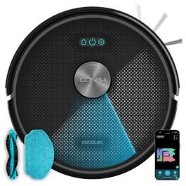 Робот-пилосос та робот-мийник Cecotec Conga M50 X-Treme з автопорожненням, лазерна навігація, потужність 5000Pa, база з баком 3л, мультифункціональна щітка, керування через додаток