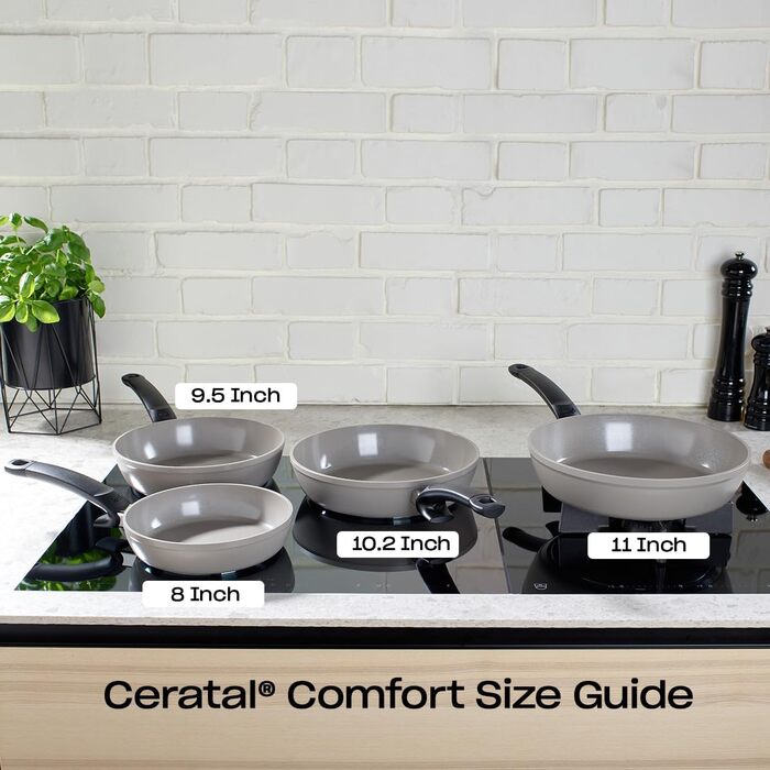 Набір сковорідок Fissler Ceratal Comfort (2 шт.) з керамічним покриттям, алюміній (24+28 см), антипригарне покриття, для індукційних плит