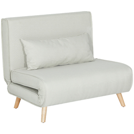 HOMCOM Sleeper Sofa, Single Sofa, Folding Sofa with Adjustable Backrest, Nordic Style, Linen-Look Fabric for Living Room & Guest Room