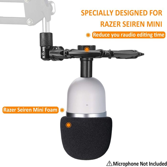 Тримач мікрофона YOUSHARES для Razer Seiren Mini/V3 Mini – професійний кріплення на пружинному тримачі з поп-фільтром, підставка для геймінгу, стрімінгу та подкастингу