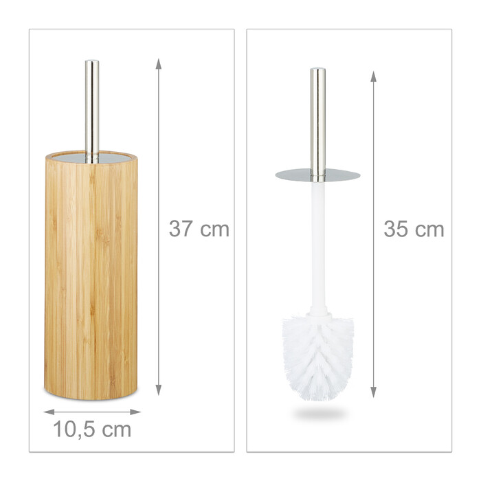 Relaxdays Toilet Brush Holder Bamboo