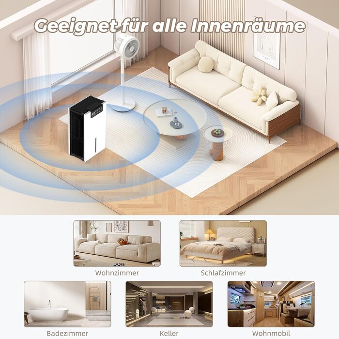 Електричний осушувач повітря 12L/день з цифровим дисплеєм вологості, тихий, з автоматичним розморожуванням, режим сну, проти вологи та плісняви, для спальні та ванної кімнати