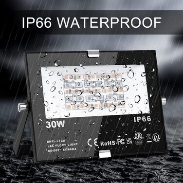 ChangM RGB LED Floodlight Spotlight Outdoor Spotlight 30W 4 Pack Bluetooth APP Control 16 Million Colors Smart LED Floodlight, IP66 Outdoor Spotlight Waterproof LED Floodlight, Garden Mood Lighting (Bluetooth 1 pack)