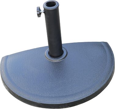 Angel Living 9kg Half Round Umbrella Stand, Black, Made of Poly-Resin and Steel