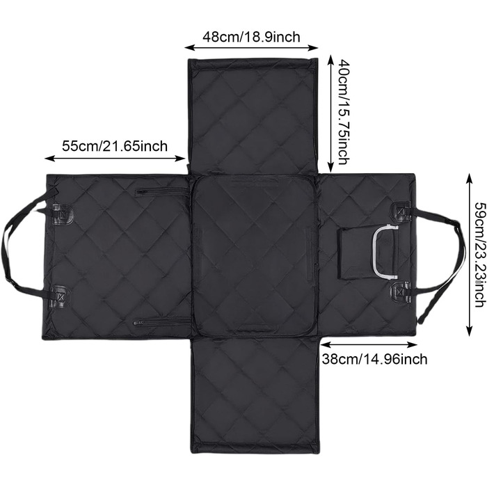 Автомобільний лежак для собак - переноска для собак, чорний, водонепроникний, з ременями, для малих та середніх собак