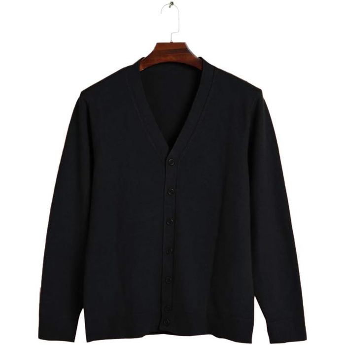 Чоловічий кардиган Runcati без коміра, в'язаний, легкий, перехідний (чорний, XXL)