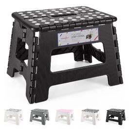 Складний стільчик HOUSE DAY 22см - чорний. Стійкий, легкий, з антиковзким покриттям. Ідеально для дітей, кемпінгу, пікніка та дому.