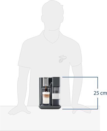 Tchibo Qbo MILK MASTER Premium Capsule Machine for Cappuccino, Espresso, Caffè Crema, Caffè Grande, Milk Foam at the touch of a button with a removable 300ml milk tank, with automatic shut-off, Lipstick Red