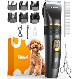 Машинка для стрижки собак Oneisall Leise Hundeschermaschine Upgrade Pro, професійна машинка для собак та котів, акумулятор 2000mAh, водонепроникна IPX7, для догляду за шерстю вдома