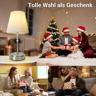 Торшер на тумбочку з сенсорним керуванням, регульована яскравість, 31.5 см, ретро стиль, для вітальні, спальні, нічник, подарунок (срібний)