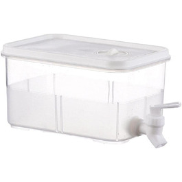 Drink dispenser with faucet, water dispenser for refrigerator, plastic water dispenser with lid, transparent, for parties, weddings, restaurant (5 l)