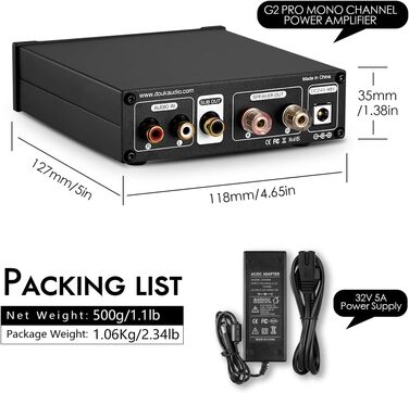 Nobsound G2 PRO 300W Міні HiFi Сабвуферний/Повнодіапазонний Моно Аудіо Підсилювач