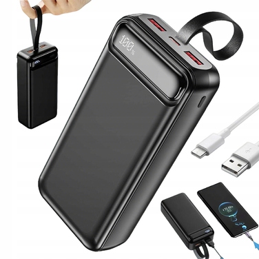 Потужний павербанк 50000 мАг 22.5 Вт: швидка зарядка, LED-дисплей, 2 USB-A та 1 Type-C