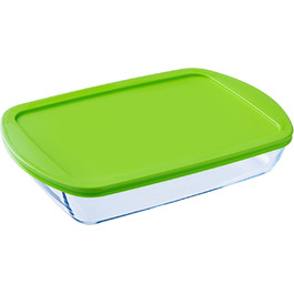 Форма для запікання Pyrex FTE RECT PX 40x27 см, 4,5 л, боросилікатне скло, зелена