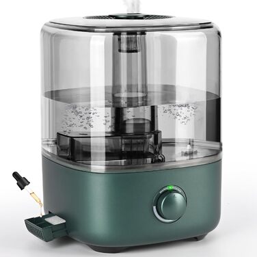 Humidifier Bedroom 5L, Vankarr Ultrasonic 28dB Quiet Air Humidifier Top-Fill Room Humidifier with 360° Swivel Nozzle, Increase Humidity for Children's Room, Office, Baby, Plants, Green