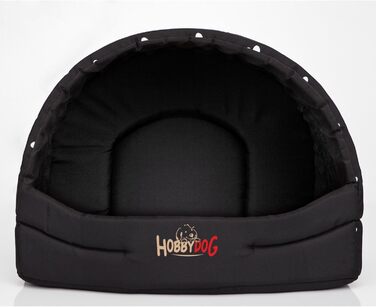 Будка для собак, лежанка для собак, хатинка для собак S-XL, світло-коричнева з принтом (лапки), чорна з принтом (лапки)