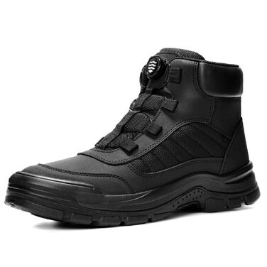 Черевики безпеки ANGRYRAM для чоловіків та жінок, легкі, чорні, з поворотним затвором, 44.5 EU, антиковзаючі, захист від проколів