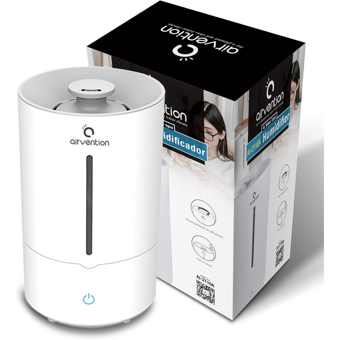 Ультразвуковий зволожувач повітря, 4 літри - тихий зволожувач для дитячої кімнати, спальні та для немовлят