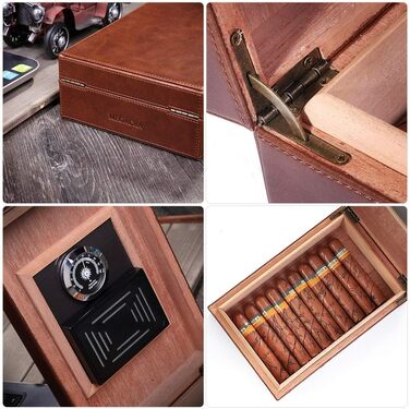 HUMIDOR MEGACRA для сигар: ручна робота, іспанська кедр, гігрометр, зволожувач, на 10-20 сигар