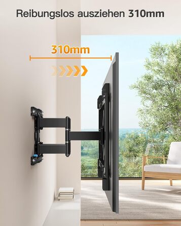Настінне кріплення для телевізора ELIVED Ultra Slim 37-90 дюймів, поворотне, VESA 600x400, до 60 кг