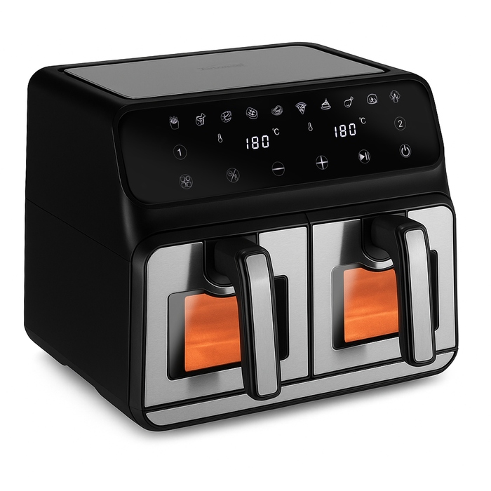 Аерофритюрниця AirDweller ADTJF2 2400 Вт, 9 л, чорно-срібляста