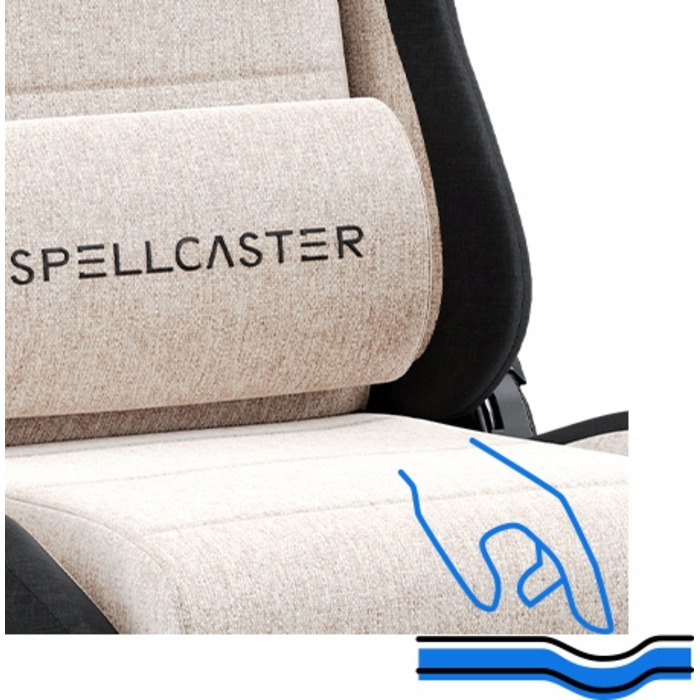 Ігрове крісло Sense7 Spellcaster Fuku, тканина, чорно-бежеве