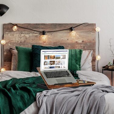 Столик для ноутбука Relaxdays на ліжко/диван, бамбуковий, регульований по висоті, темно-коричневий/чорний