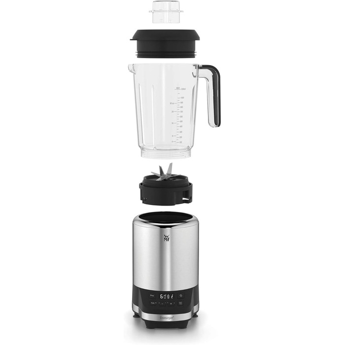 WMF Kult Pro Multifunction Mixer, High-Performance Blender, 30,000 RPM, Smoothie Maker, Stand Mixer, Ice-Crush Function, 4 Mixing Containers including ToGo Lid Single