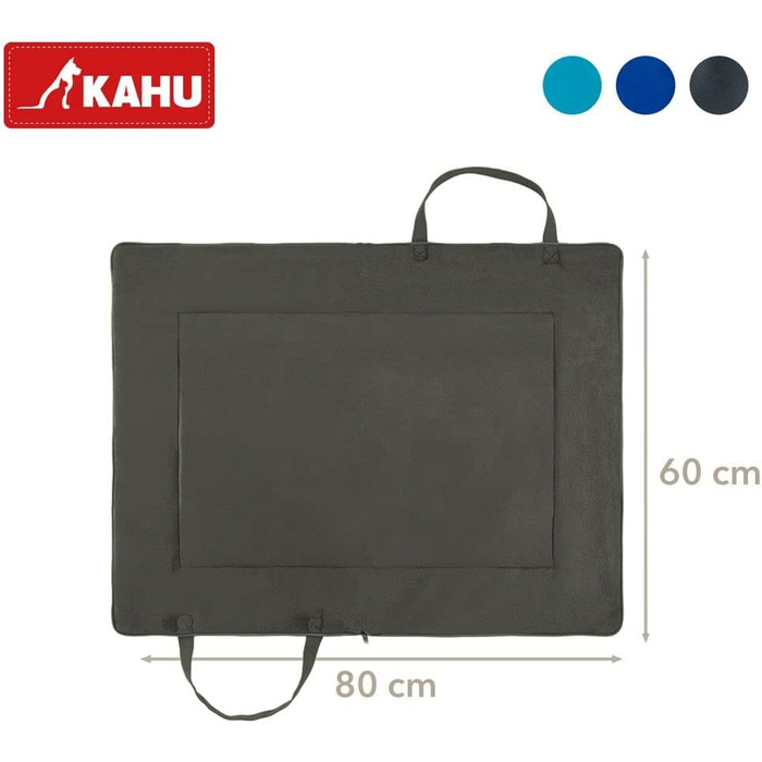 Кімоно® Складаний килимок для собак у подорожах (60x80 см) • Переносний килимок для собак • Подорожній килимок для собак у вигляді сумки • Лежанка для собак для подорожей • Килимок для собак, який можна прати • Колір: Сірий