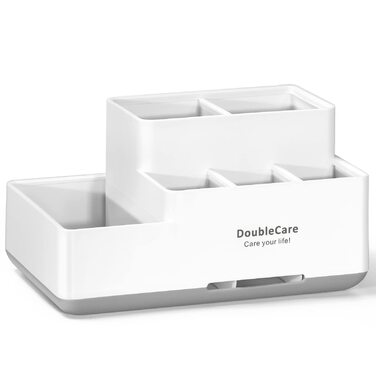 Тримач для зубних щіток електричної, знімний, пластиковий, багатофункціональний. Підходить для зубної пасти, бритви. Легко чистити, білий, темно-сірий