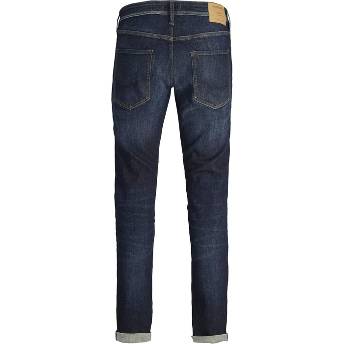 Джинси чоловічі JACK & JONES Tim Original Agi 010 Slim Straight, темно-синій денім, стрейч, бавовна, спортивний крій