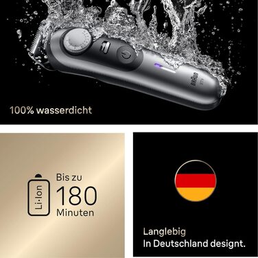 Триммер для бороди Braun Series 9 BT9565: професійний набір 14 в 1, титанове лезо, до 180 хв роботи, водонепроникний, 52 налаштування довжини