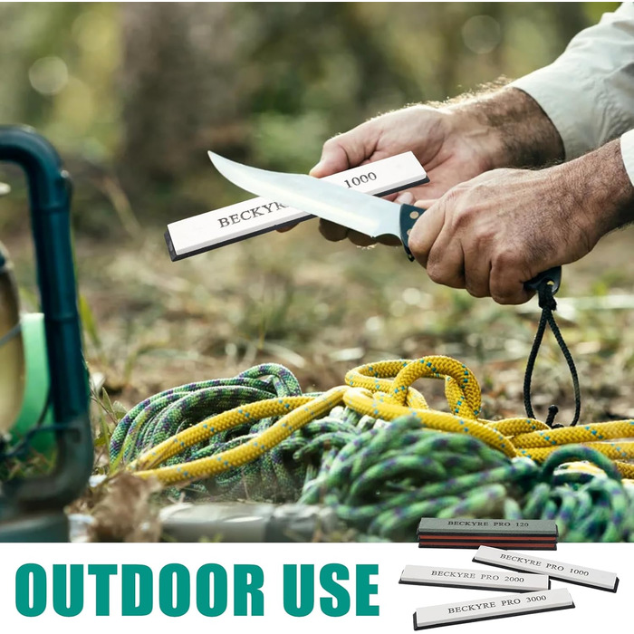 Набір точильних каменів для ножів (6 шт.) з фіксованим кутом, точильний брусок, професійний набір з підставкою для кухні та відпочинку на природі