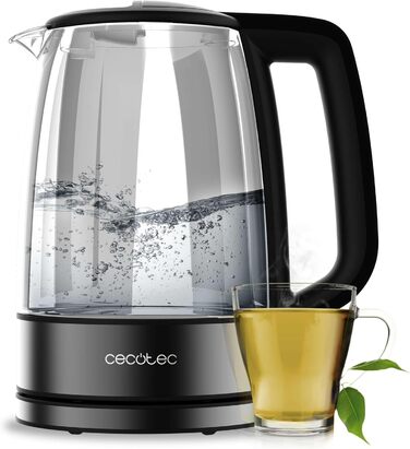 Cecotec ThermoSense 1.7L Electric Kettle - Borosilicate Glass, 2200W, 360° Swivel Base, LED Indicator, Safety System