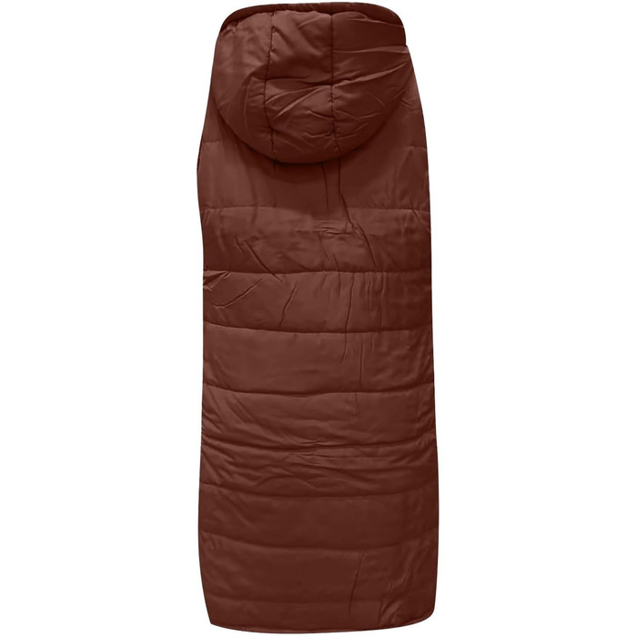 Жіноча тепла куртка з капюшоном, пухова, легка, тепла, для активного відпочинку, довга, великий розмір (XXL, коричнева)