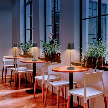 LED акумуляторна настільна лампа K-Bright диммер | для дому та вулиці | тепле світло | з USB зарядкою | антрацит