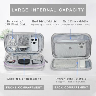 Органайзер для кабелів Skycase: компактна сумка для аксесуарів (19 x 11 x 5.5 см, фіолетовий)