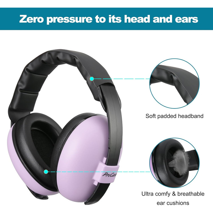 Навушники для захисту від шуму ProCase для немовлят та дітей до 36 місяців (рожеві)