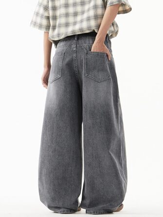 Чоловічі джинси Zewool Baggy Hip Hop широкого крою, сірі (H10 Grau, S) - вуличний стиль, скейтерські джинси