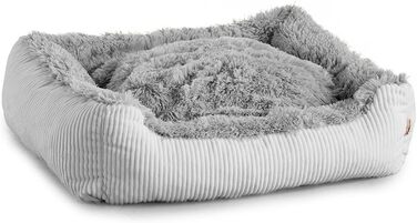 Gutekissen® Шерстяне ліжко для собак середнього розміру - М'яке, зручне, легко миється, сірий колір, розмір 90x75 см