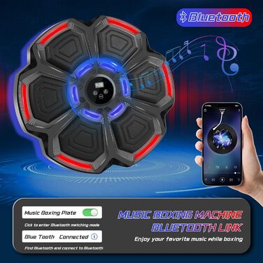 Музична боксерська машина JUOIFIP для дітей та дорослих, Bluetooth бокс-автомат з рукавичками, електронна боксерська машина для дому, фітнес-тренування в приміщенні (Стиль 2)