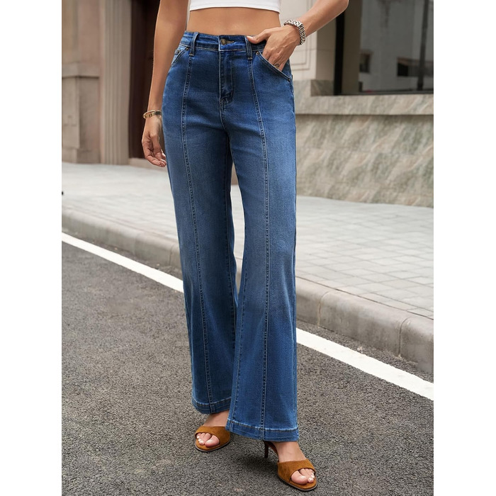 Джинси жіночі Cicy Bell Baggy висока талія, широкі штанини, темно-синій деним, з кишенями, розмір 36