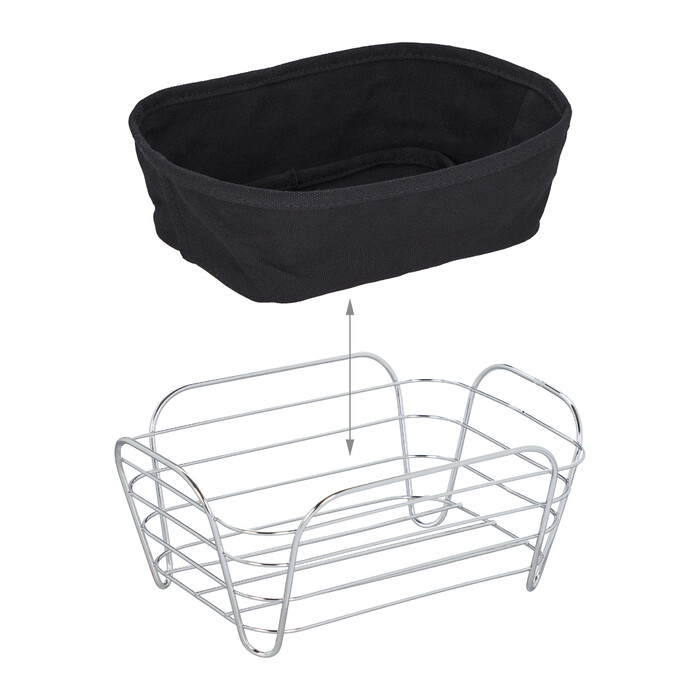Relaxdays Bread Box Metal with Fabric Insert