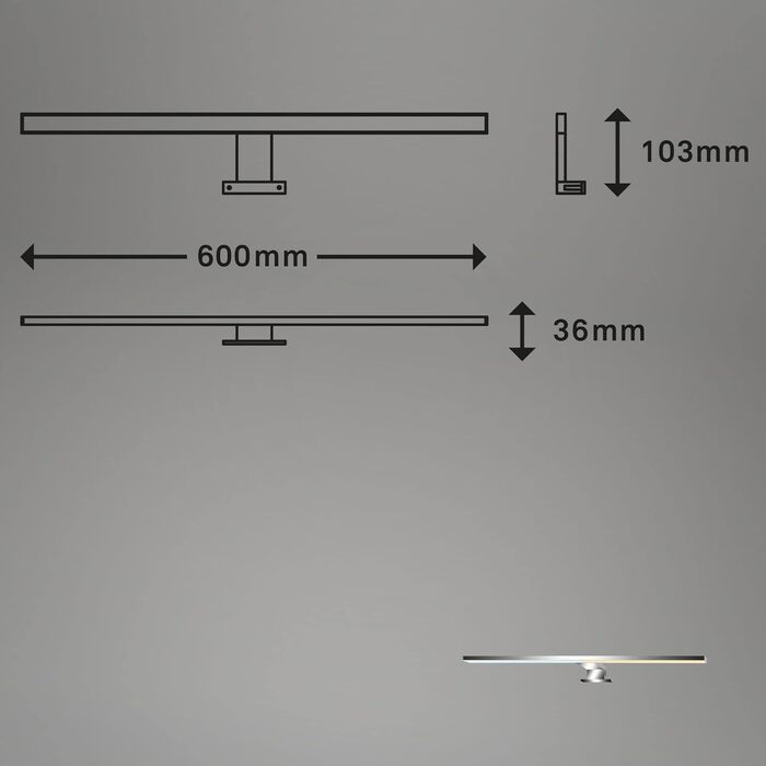 BRILONER Lighting - Wall Light, LED Mirror Light, Color Temperature Control, Dimmable, Memory Function, IP44, 8W, 720 Lumens, Chrome, 8 W, Length: 60cm, 2299-018