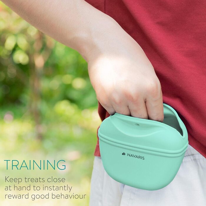 Набір з 2 Silikon Futterbeutel Navaris для собак - 2шт. Фурнітура для ласощів, сухого та вологого корму. Сірий & Червоний (Сірий & Синій)