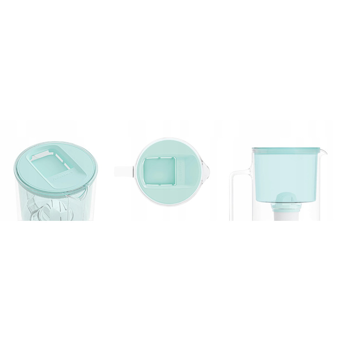 Скляний фільтр-кувшин Wessper D2 BOROSILICATE 3л, м'ятний + фільтр
