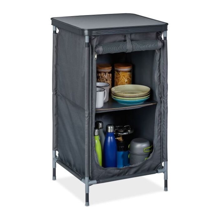 Relaxdays Camping Storage Cabinet with 2 Shelves